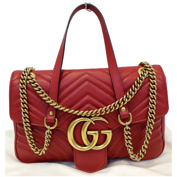 Gucci GG Shoulder Bag Marmont Matelasse Leather - front view