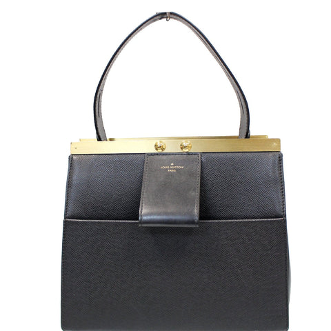 LOUIS VUITTON City Frame Taiga Leather Satchel Bag Black - Last Call