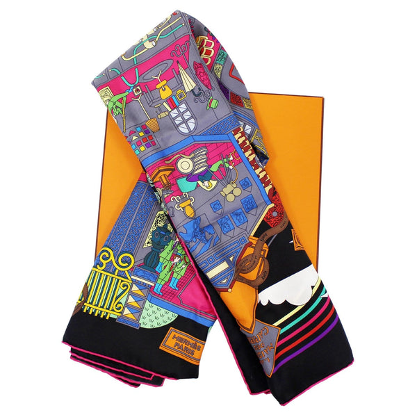 HERMES Twilly Silk La Maison Des Carres Scarf-US