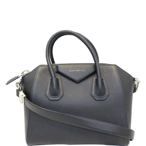 GIVENCHY Antigona Small Goatskin Leather Shoulder Bag Black