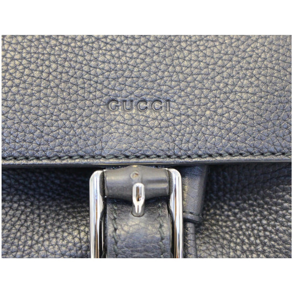 Gucci Bamboo Pebbled Leather Backpack Bag Black - Gucci leather bag