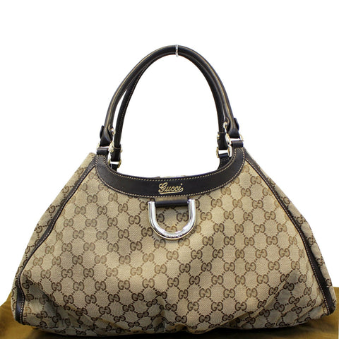 GUCCI GG Canvas D Ring Large Hobo Bag 189835
