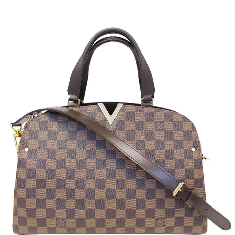 LOUIS VUITTON Kensington Bowling Damier Ebene Shoulder Handbag Brown