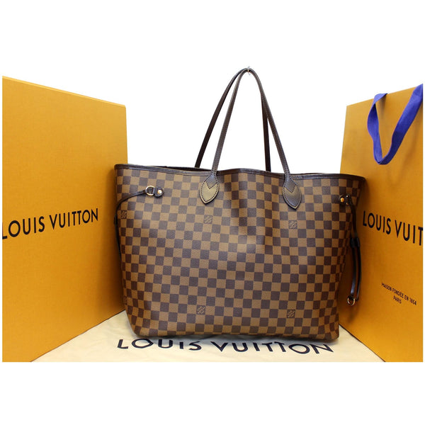 Louis Vuitton Neverfull GM Damier Tote Shoulder Bag - front view