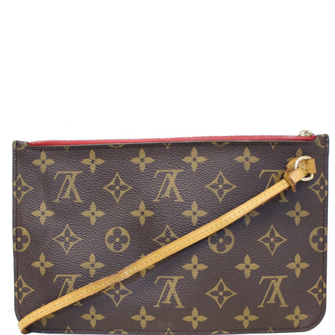 LOUIS VUITTON Pochette Wristlet Pouch Monogram Canvas Neverfull MM/GM Brown