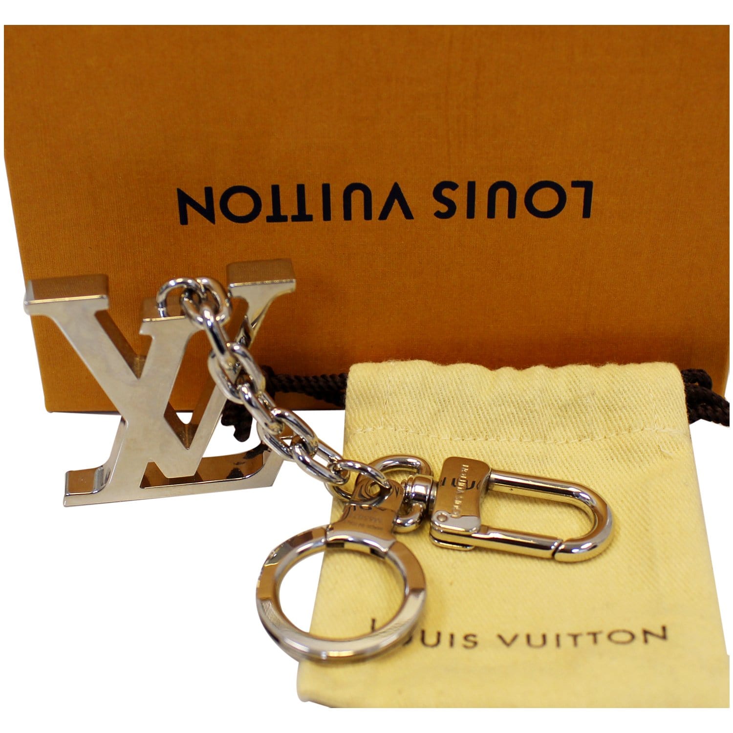 LOUIS VUITTON LV Facettes Bag Charm Key Holder Silver-US