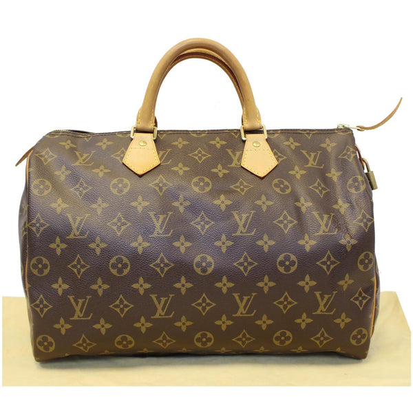 LOUIS VUITTON Speedy 35 Monogram Canvas Satchel Bag Brown-US