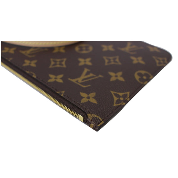 LOUIS VUITTON Pochette Wristlet Pouch Monogram Canvas Neverfull MM Brown