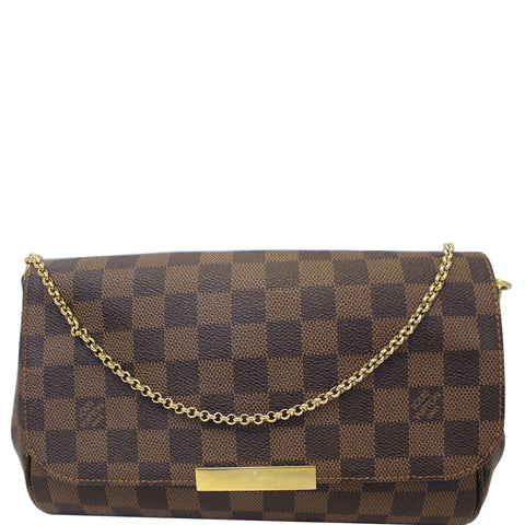 LOUIS VUITTON Favorite MM Damier Ebene Crossbody Bag Brown
