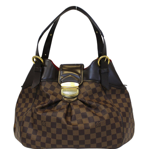 LOUIS VUITTON Sistina GM Damier Ebene Shoulder Handbag Brown