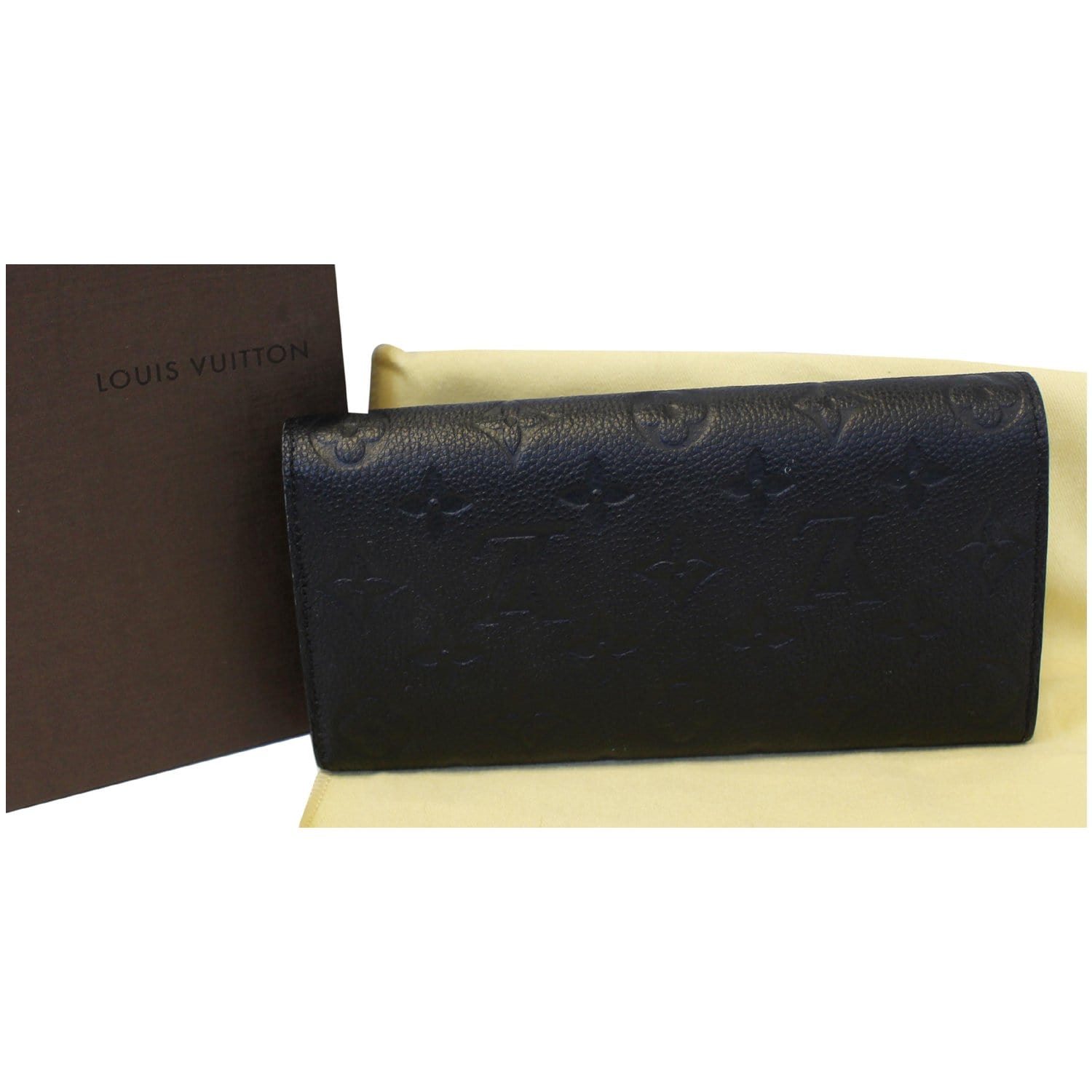Louis Vuitton - Authenticated Emilie Wallet - Leather Black For Woman, Very Good condition
