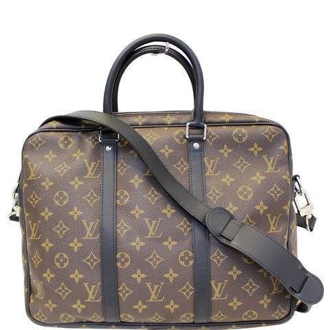 LOUIS VUITTON Porte-Documents Voyage PM Monogram Macassar Briefcase - 15% OFF