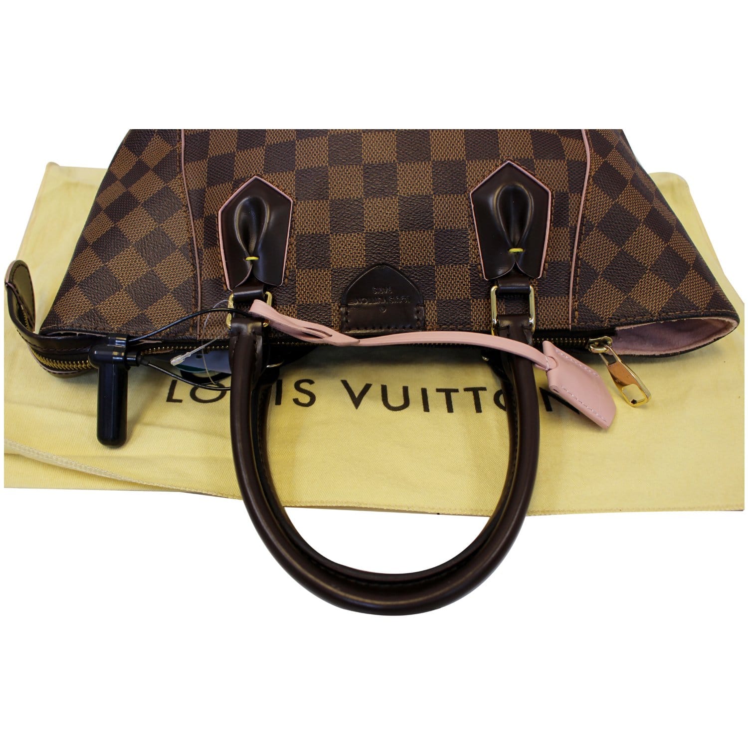 Louis Vuitton Caissa Tote PM, Damier Ebene with Red, Preowned No Dustbag  WA001