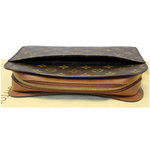 LOUIS VUITTON Orsay Monogram Canvas Clutch Bag Brown