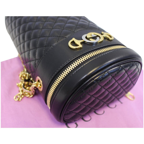 GUCCI Trapuntta Calfskin Leather Belt Bag Black 572298