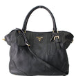 PRADA Cervo Antik Deerskin Leather Shoulder Bag Black BR3787