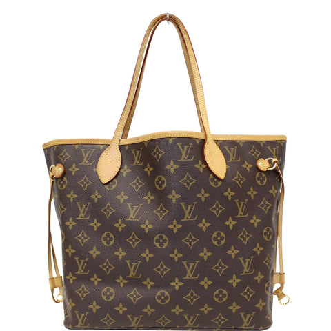 LOUIS VUITTON Neverfull MM Monogram Canvas Tote Shoulder Bag Brown