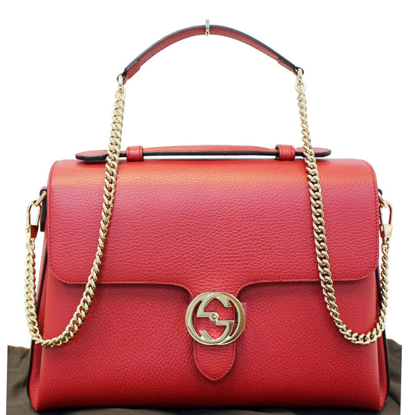 Gucci Shoulder Bag Interlocking GG Calfskin Leather - front view