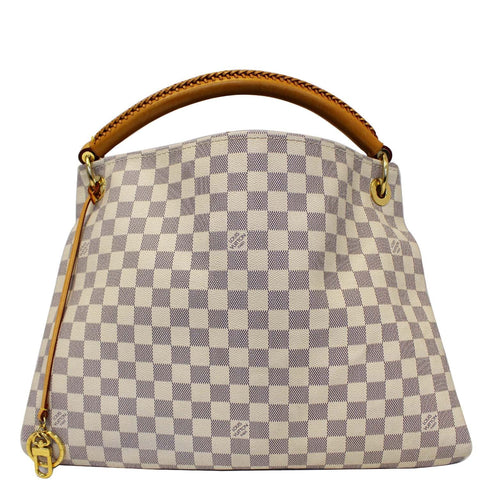 LOUIS VUITTON Artsy MM Damier Azur Shoulder Bag White