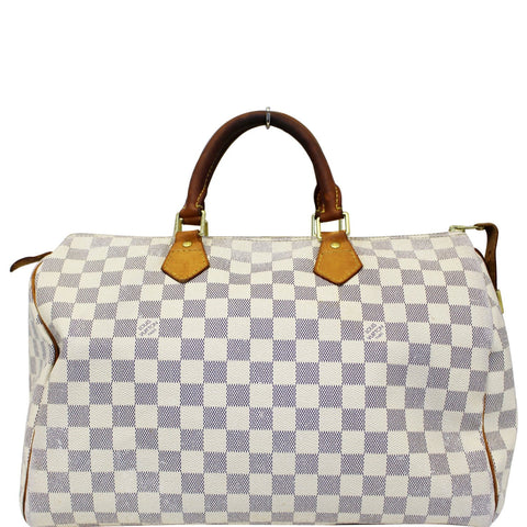 LOUIS VUITTON Speedy 35 Damier Azur Satchel Bag