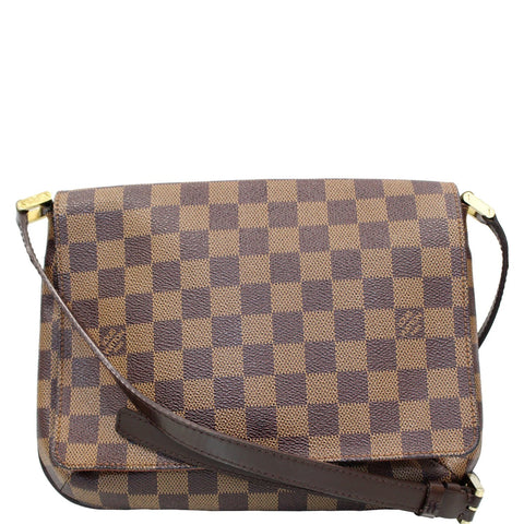 LOUIS VUITTON Musette Tango Long Strap Damier Ebene Crossbody Bag Brown