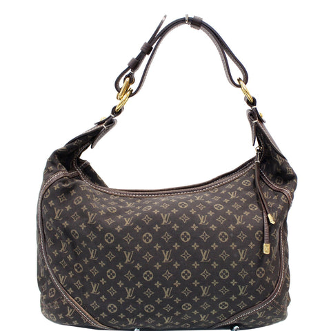 LOUIS VUITTON Manon MM Mini Lin Monogram Hobo Bag Black