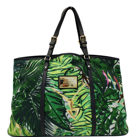 LOUIS VUITTON Ailleurs Cabas GM Printed Canvas Shoulder Bag Green