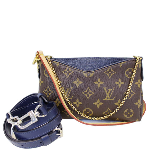 LOUIS VUITTON Pallas Monogram Canvas Clutch Crossbody Bag