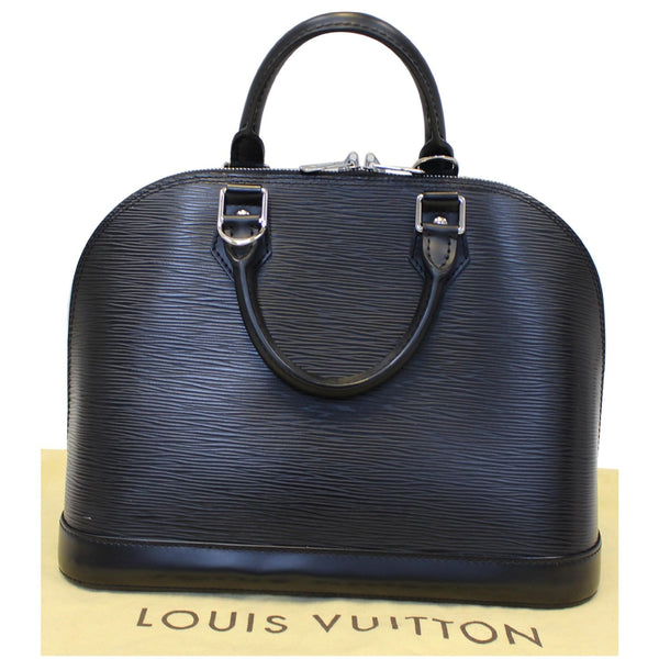 Louis Vuitton Alma Epi Leather Satchel Bag Black- Box