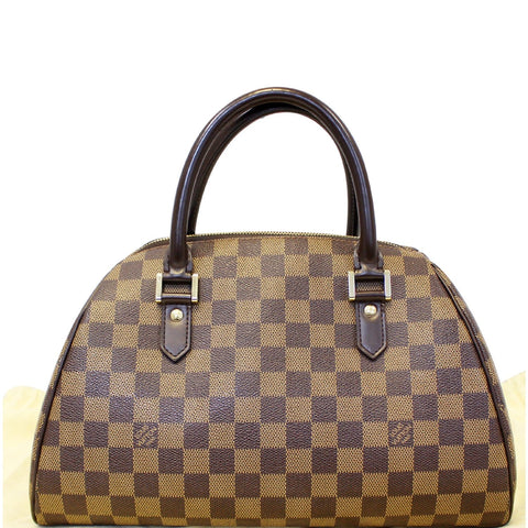 LOUIS VUITTON Ribera MM Damier Ebene Satchel Bag Brown