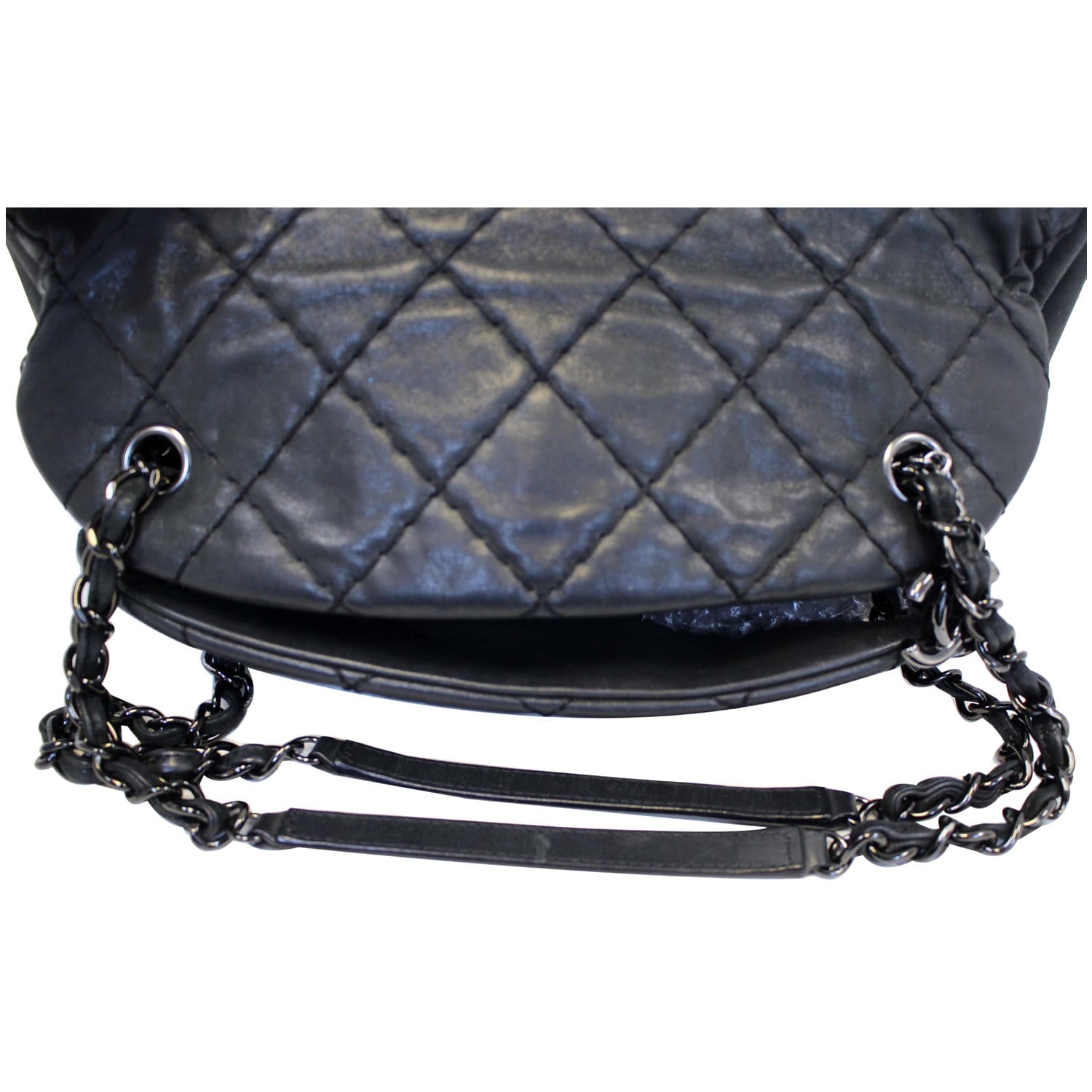 Chanel Black Mademoiselle Leather Bowling Bag Metal ref.345917