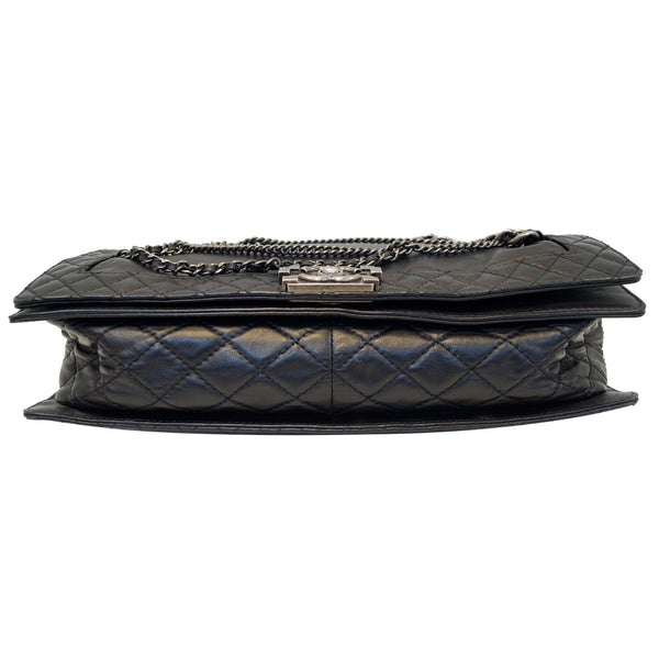 Chanel Boy Flap Bag Enchained Medium Calfskin Leather bottom view