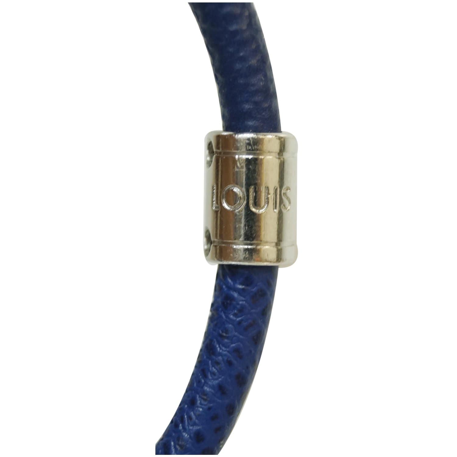 LOUIS VUITTON Champs Elysées Bracelet Navy Blue Leather. Size Na