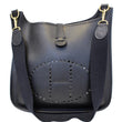 HERMES Evelyne GM Taurillon Clemence Shoulder Bag Black