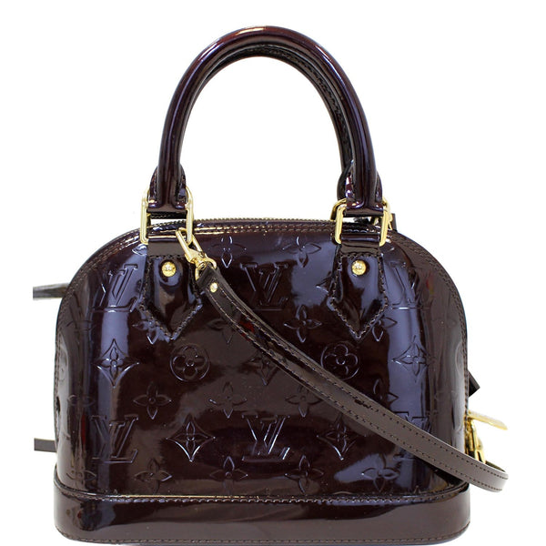 LOUIS VUITTON Alma BB Vernis Leather Satchel Crossbody Bag Amarante-US