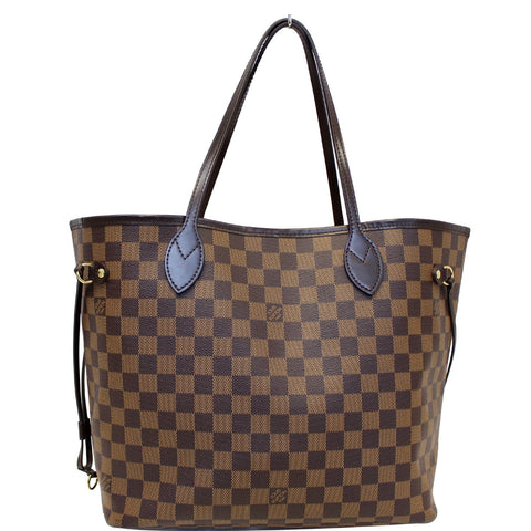 LOUIS VUITTON Neverfull MM Damier Ebene Shoulder Bag Brown
