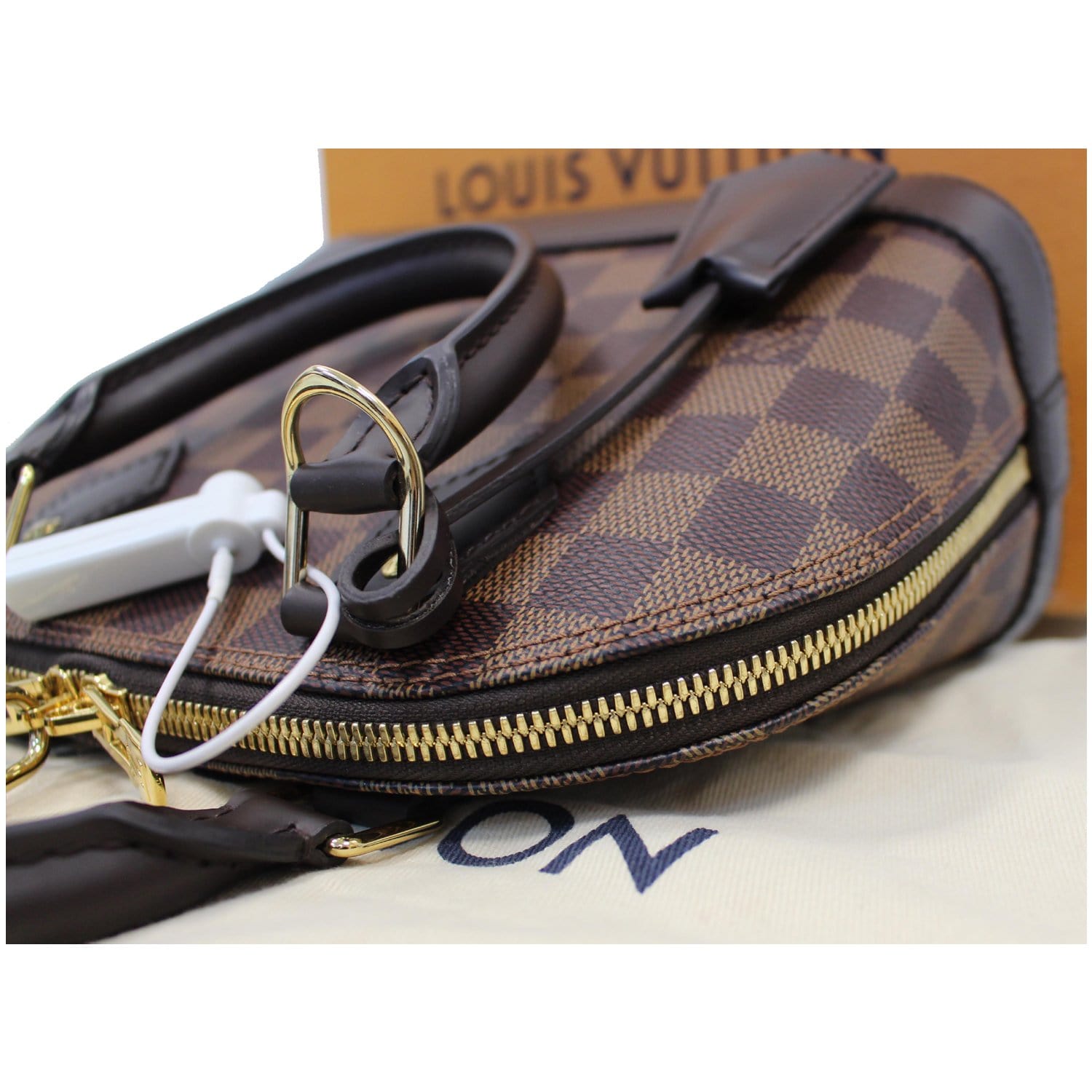 Alma bb cloth handbag Louis Vuitton Brown in Cloth - 24984206