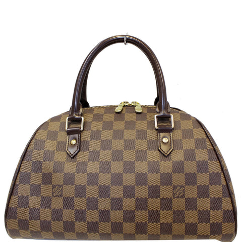 LOUIS VUITTON Ribera MM Damier Ebene Satchel Bag Brown