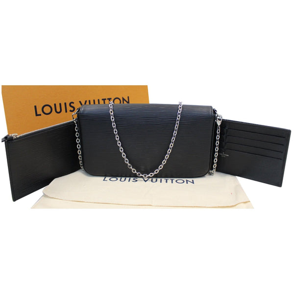 Louis Vuitton Pochette Felicie Epi Crossbody Bag Black full view