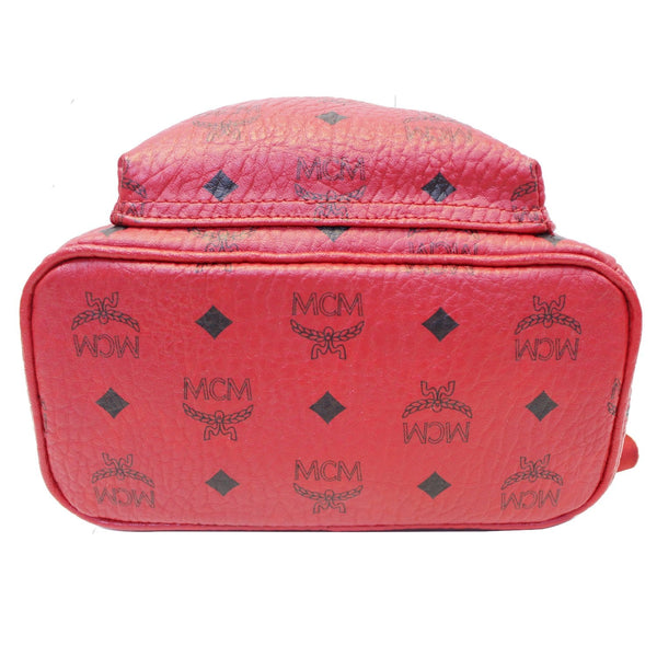 MCM Mini Stark Side Stud Backpack Bag Red - bottom view