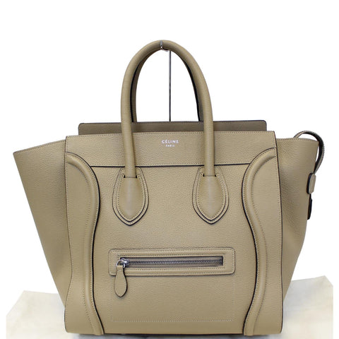 CELINE Mini Luggage Leather Tote Bag Dune