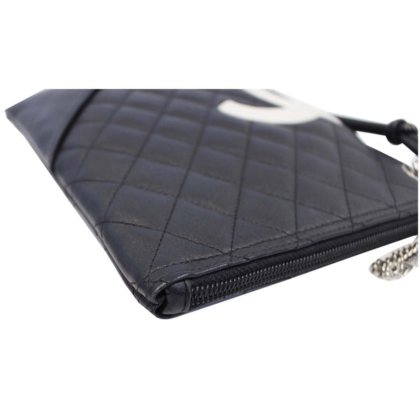 CHANEL Cambon Flat Calfskin Leather Messenger Crossbody Bag Black-US