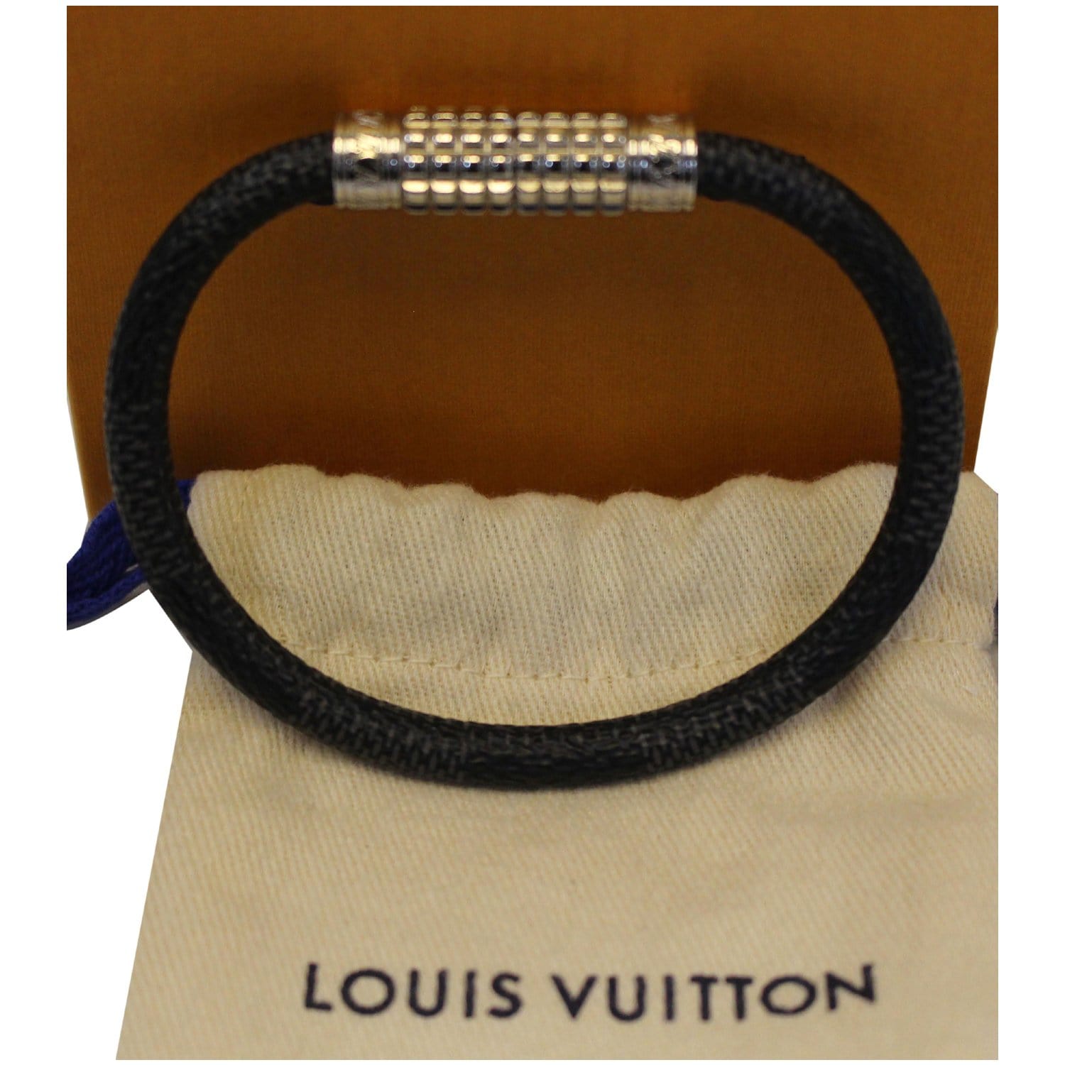 LOUIS VUITTON Damier Graphite Digit Bracelet 19 1251562
