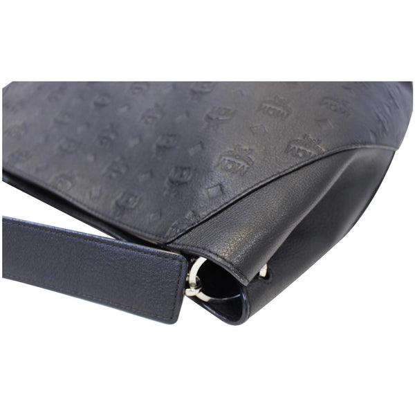 MCM Klara Monogram Leather Hobo Bag Black-US
