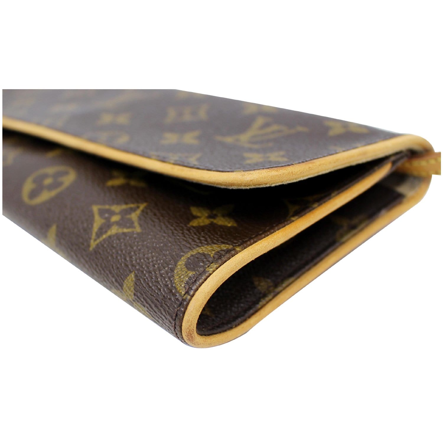 Authenticated Used Louis Vuitton Shoulder Bag Pochette Twin Brown Monogram  M51852 Canvas Nume FL1000 LOUIS VUITTON Clutch 2way Flap Women's LV 
