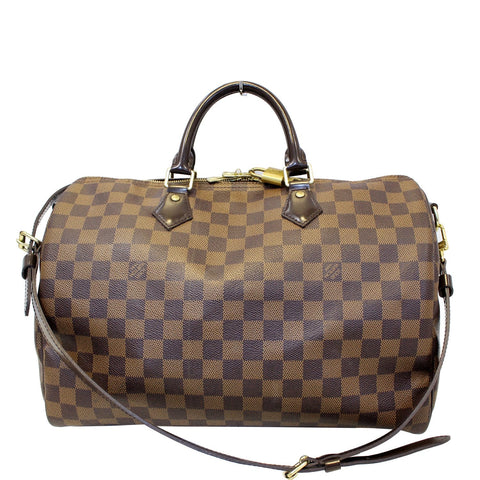 LOUIS VUITTON Damier Ebene Speedy 35 Bandouliere Shoulder Bag
