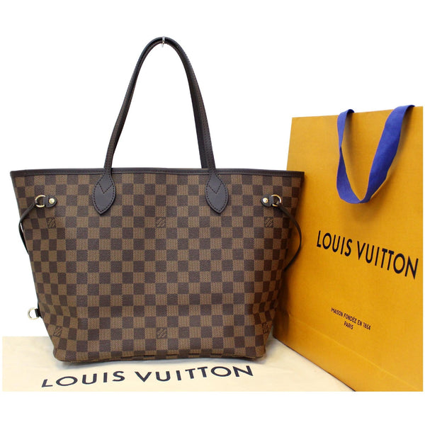 Louis Vuitton Neverfull MM Tote Shoulder Bag - front view