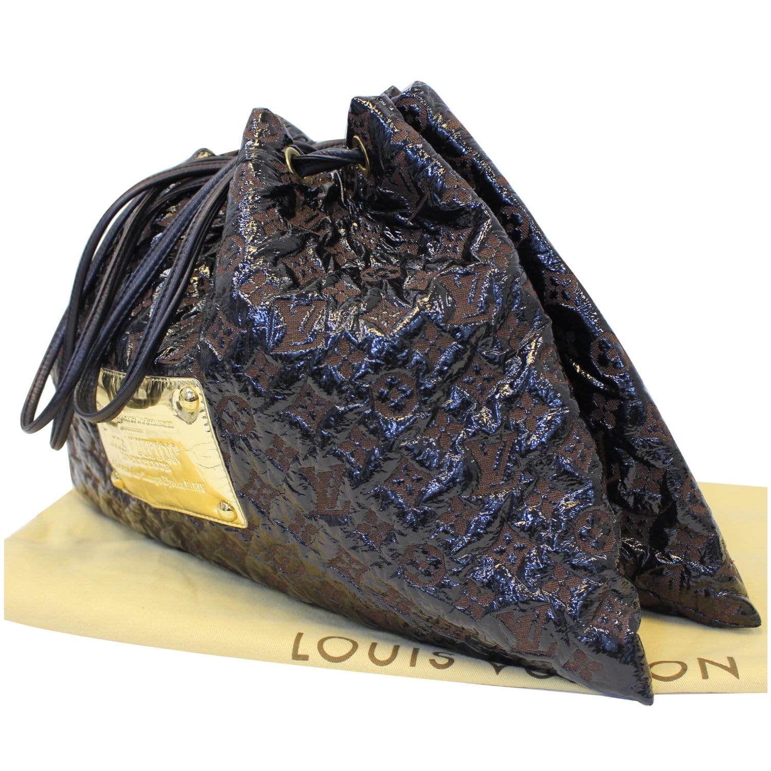 Louis Vuitton Brown Vinyl Monogram Squishy Inventeur Black Leather Plastic  ref.156127 - Joli Closet