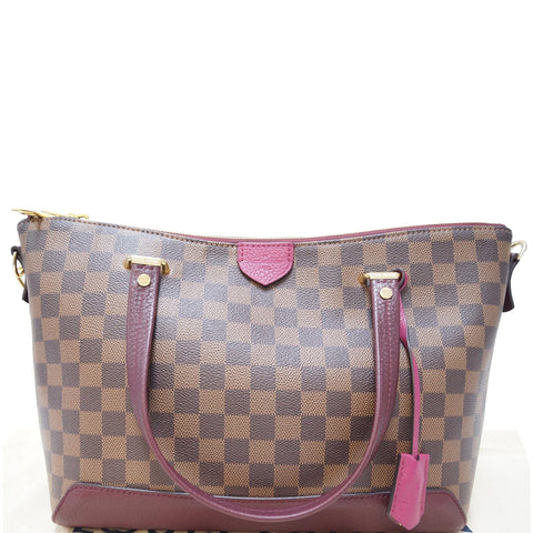 LOUIS VUITTON Hyde Park Damier Ebene Shoulder Bag Fuchsia