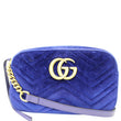 GUCCI GG Marmont Velvet Small Crossbody Bag Cobalt Blue 447632